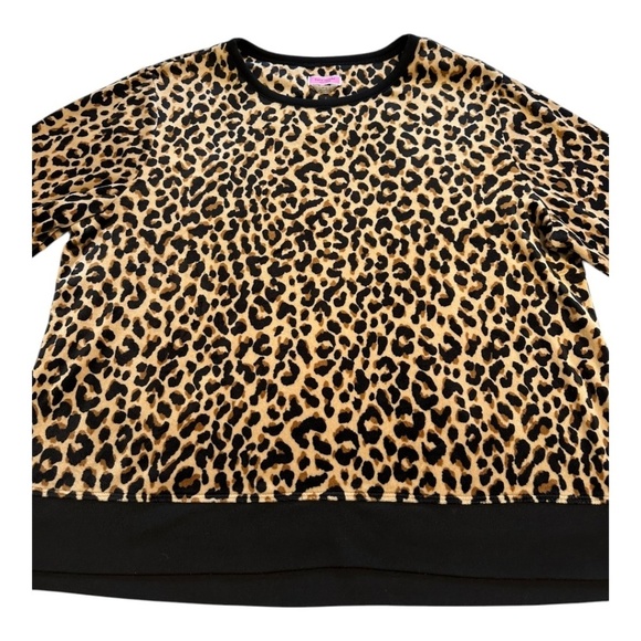 Kate Spade Velour Leopard Print Long Sleeves Lounge Top Women’s Size XL - Picture 5 of 13